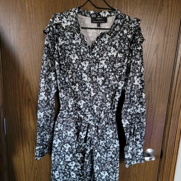 NWT Erdem x Universal Standard Primrose Floral Ruffle Shirt Dress Size Medium - Picture 3 of 15